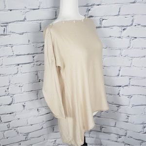 Alice & Olivia Cream Button Oversized Sweater